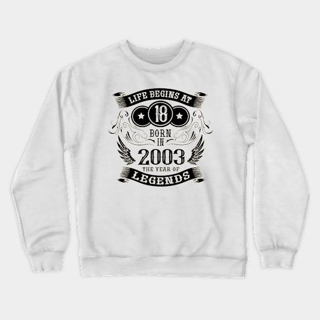 Gift ideas for coming of age in 2003 Crewneck Sweatshirt by HBfunshirts